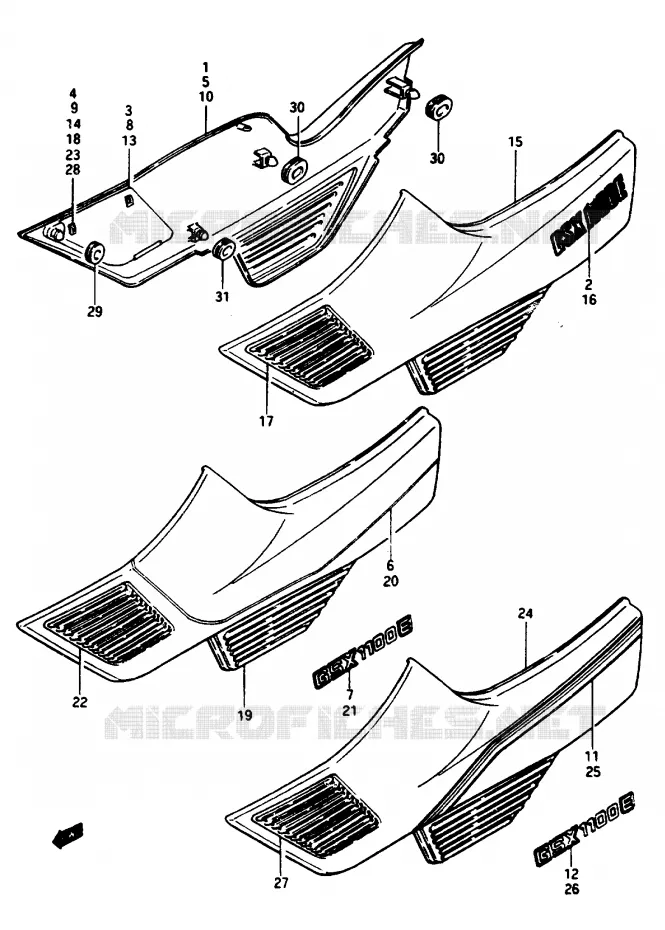FAIRING (GSX1100EE/EF/EG) Suzuki MOTO 1150 GS 1985  GS1150ESF(E/F/G)