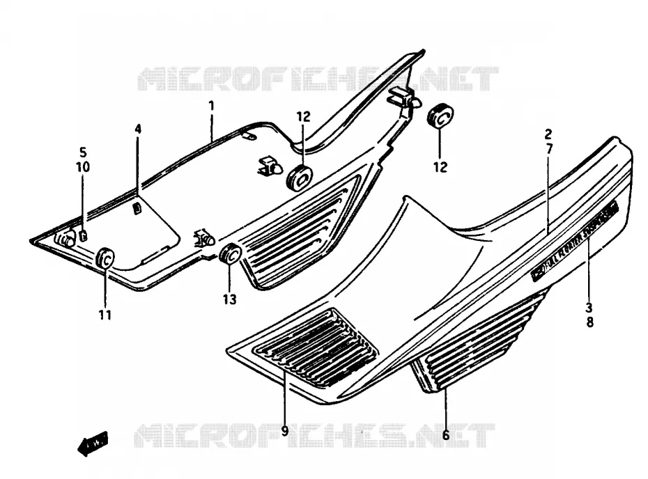 FAIRING (GSX1100EFE E2) Suzuki MOTO 1150 GS 1985  GS1150ESF(E/F/G)