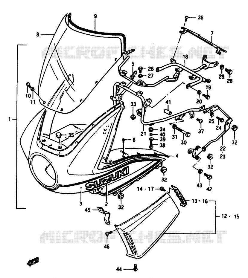 FAIRING (GSX1100ESE) Suzuki MOTO 1150 GS 1985  GS1150ESF(E/F/G)