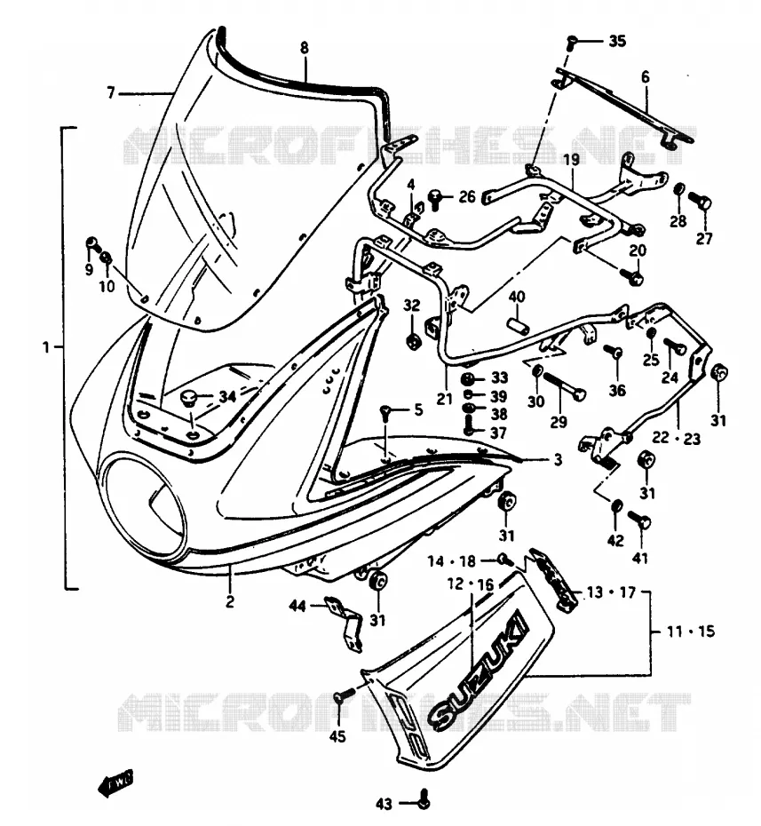 FAIRING (GSX1100ESF) Suzuki MOTO 1150 GS 1985  GS1150EFF(E/F/G)