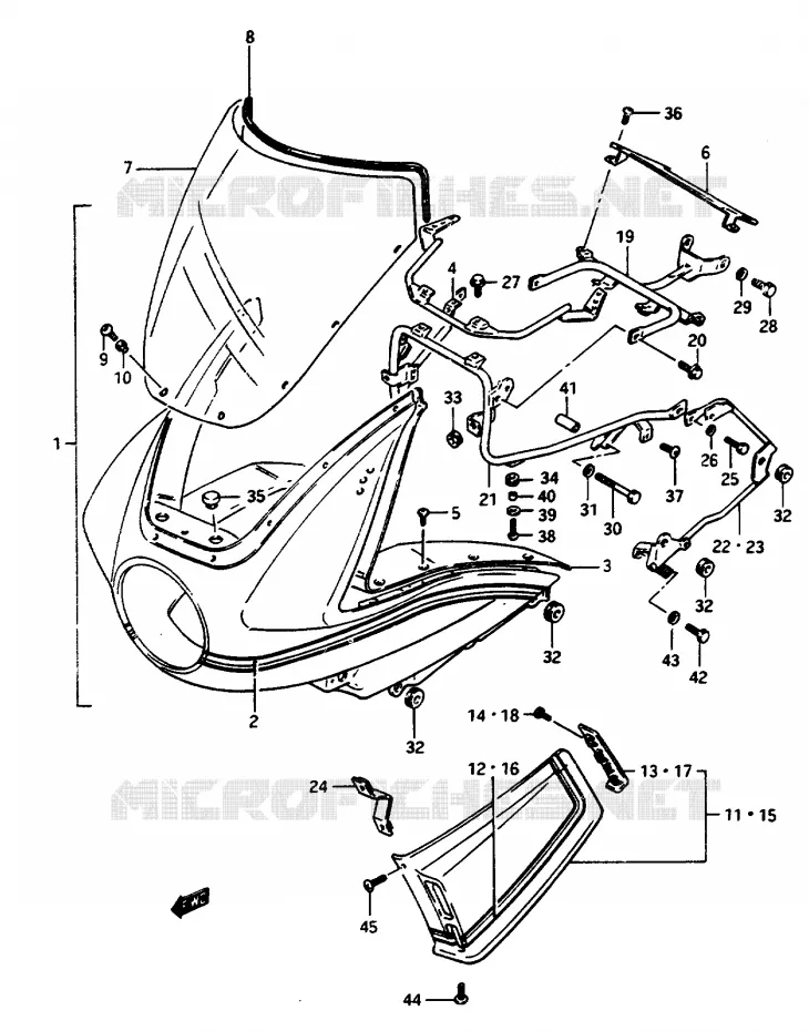 FAIRING (GSX1100ESG) Suzuki MOTO 1150 GS 1985  GS1150ESF(E/F/G)