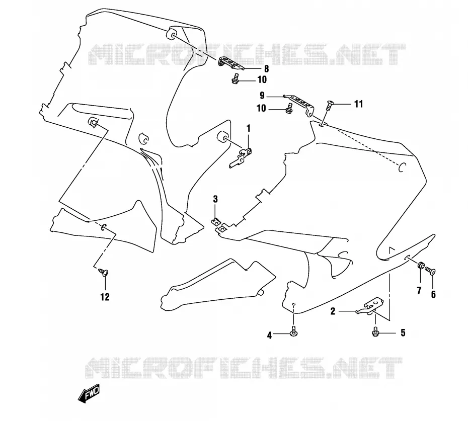 FAIRING INSTALLATION PARTS (GS500FK4/FUK4) Suzuki MOTO 500 GS-F 2004  GS500FK4(P19)