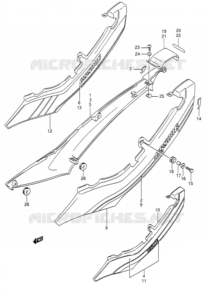 FAIRING (MODEL K/L/M) Suzuki MOTO 500 GS-E 1992  GS500EN(E28)