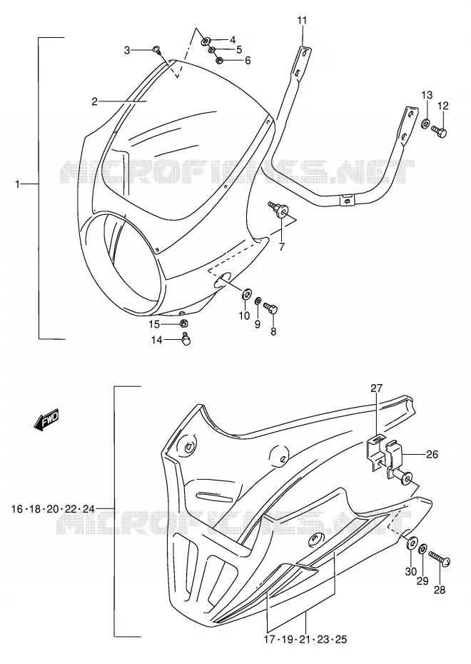 FAIRING (MODEL K/L OPTIONAL) Suzuki MOTO 500 GS-E 1989  GS500EK(E2)