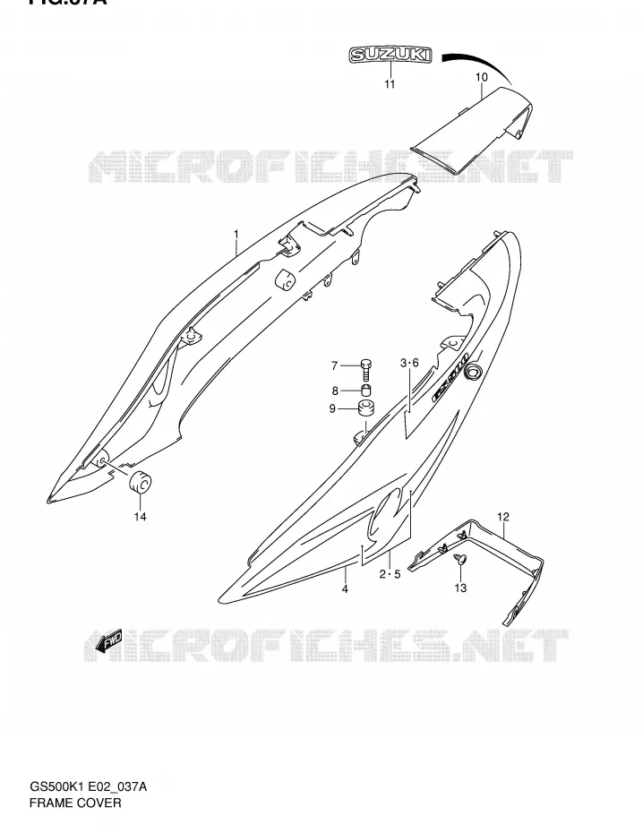 FAIRING (MODEL K2) Suzuki MOTO 500 GS-E 2002  GS500K2(E2)
