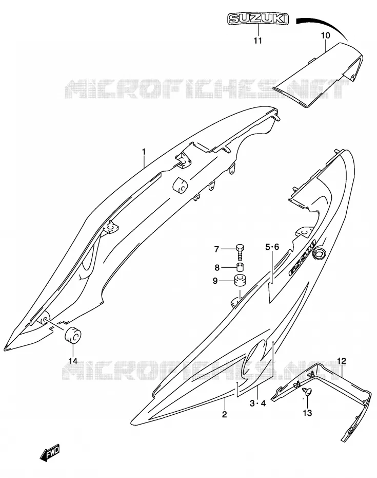 FAIRING (MODEL K3) Suzuki MOTO 500 GS-E 2004  GS500K4(P19)