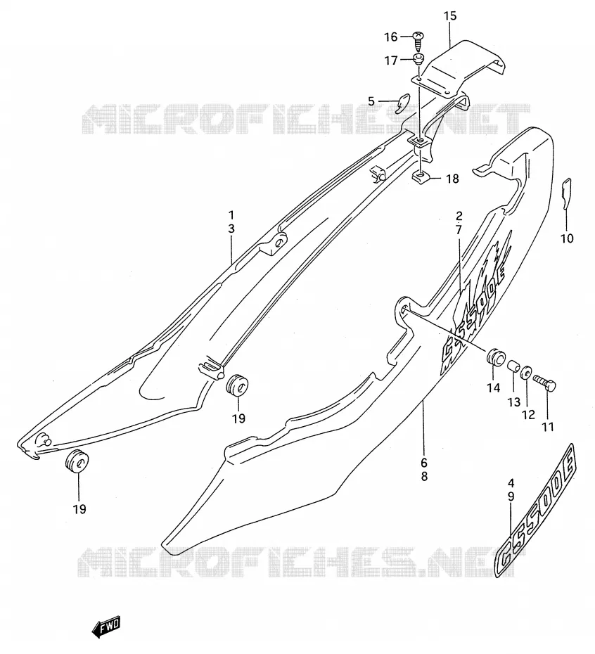 FAIRING (MODEL R/S/T) Suzuki MOTO 500 GS-E 1989  GS500EUK(E28)