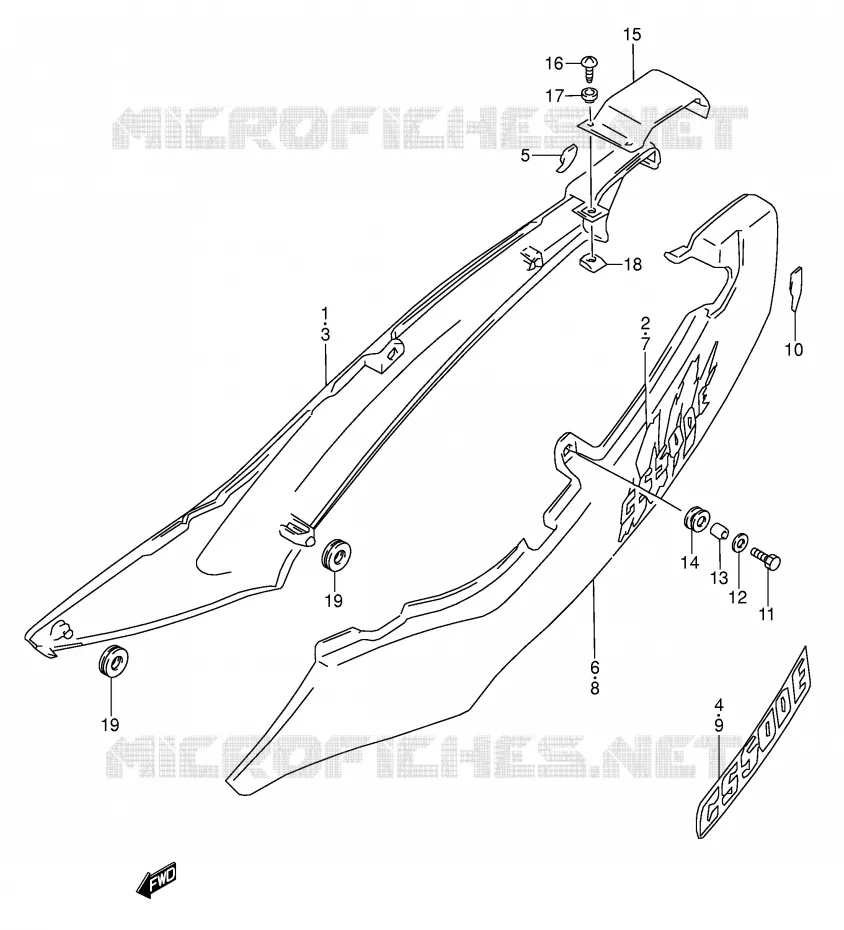 FAIRING (MODEL R/S/T) Suzuki MOTO 500 GS-E 1991  GS500EM(E2)