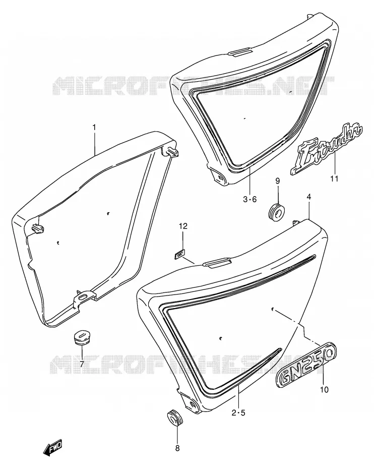 FAIRING (MODEL T/W) Suzuki MOTO 250 GN 1999  GN250X(E2)