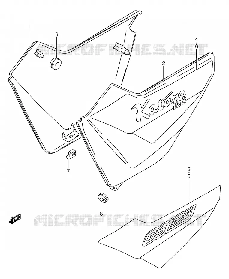 FAIRING (MODEL X) Suzuki MOTO 125 GS 1999  GS125SUX(E71)