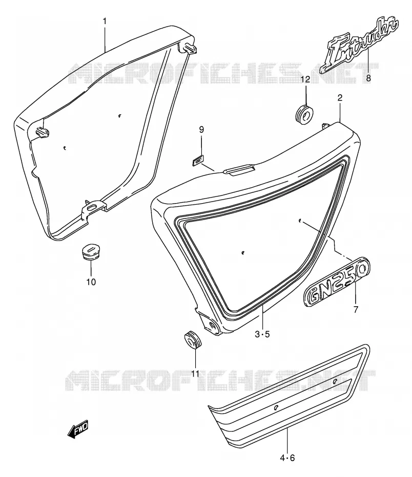 FAIRING (MODEL X/Y) Suzuki MOTO 250 GN 1996  GN250ET(E2)