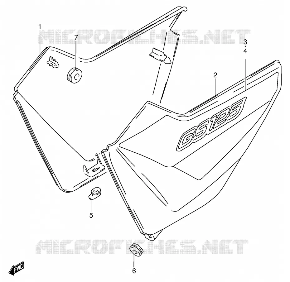 FAIRING (MODEL Y) Suzuki MOTO 125 GS 1999  GS125UX(E71)