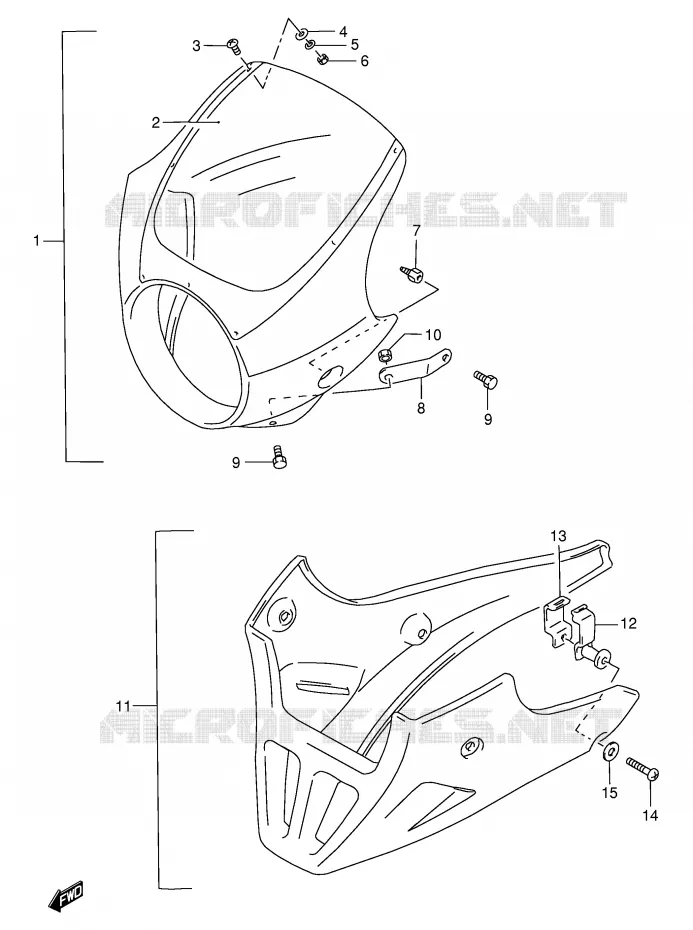 FAIRING (OPTIONAL) Suzuki MOTO 500 GS-E 2001  GS500UK1(E2)