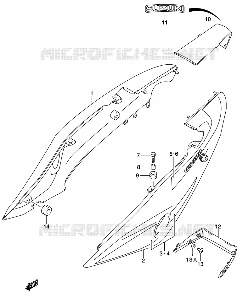 FAIRING Suzuki MOTO 500 GS-E 2003  GS500HK3(P19)