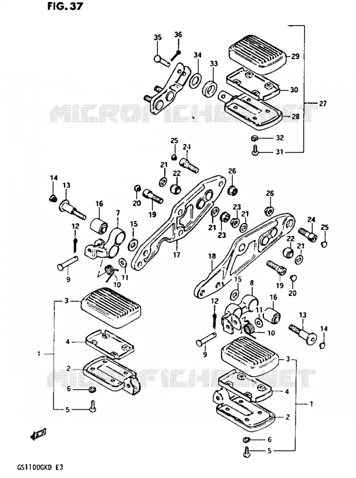 FOOTREST (GS1100GK2/GKD) Suzuki MOTO 1100 GS-G 1982  GS1100GK2(Z/2/D)