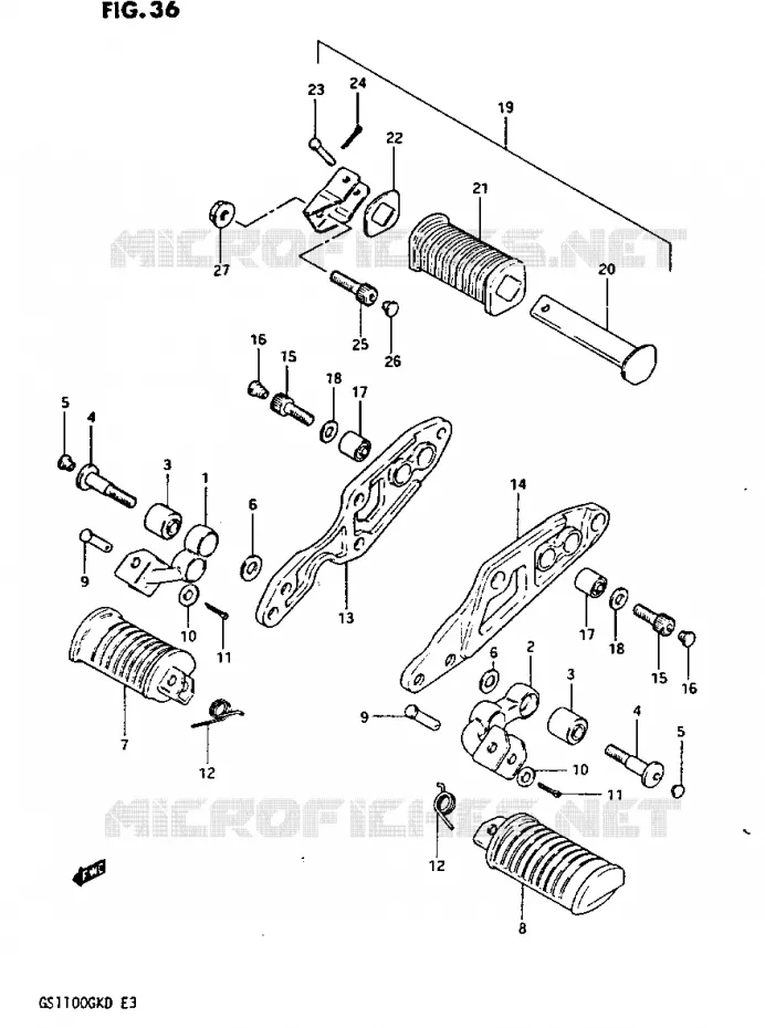 FOOTREST (GS1100GKZ) Suzuki MOTO 1100 GS-G 1982  GS1100GKZ(Z/2/D)