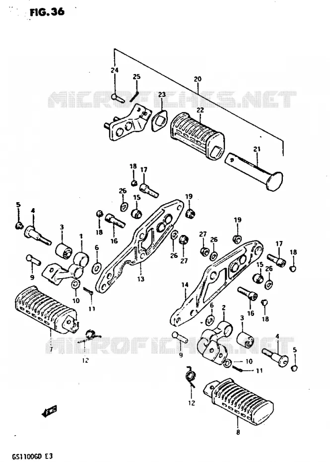 FOOTREST (MODEL D) Suzuki MOTO 1100 GS-G 1982  GS1100GZ(Z/D)