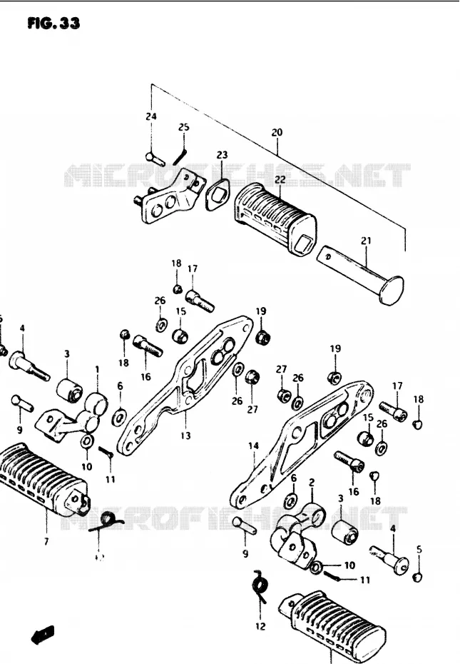 FOOTREST Suzuki MOTO 1100 GS-G 1985  GS1100GF(E/F/G)