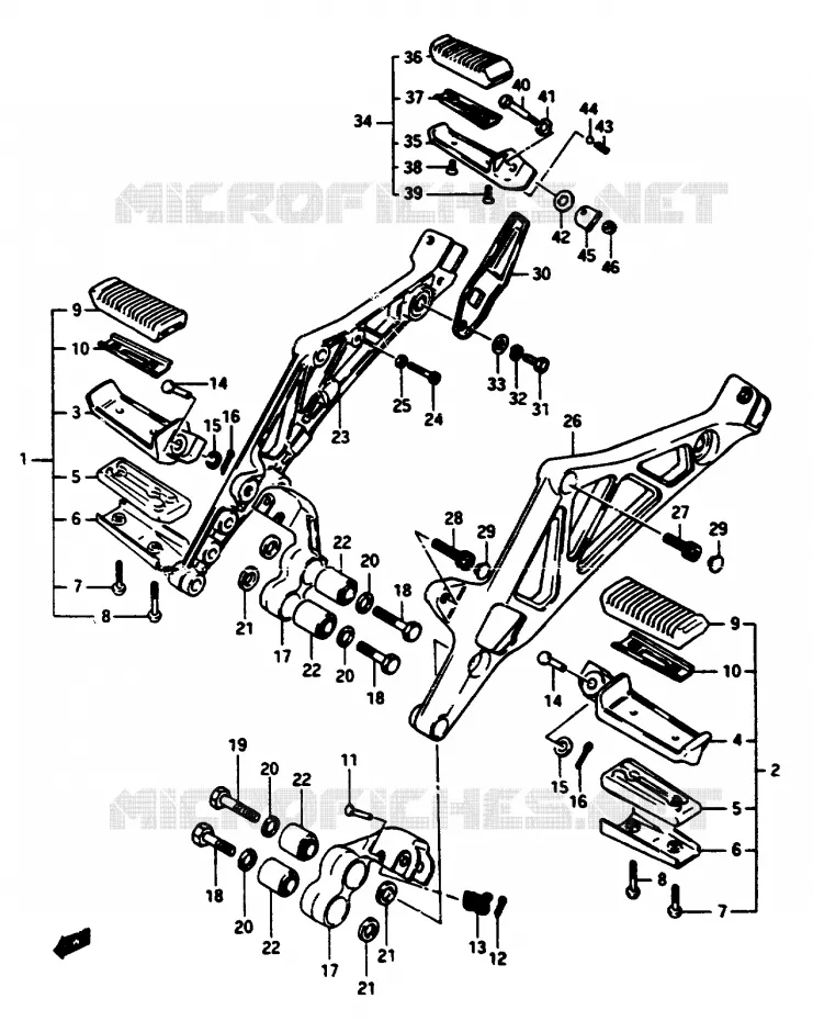 FOOTREST Suzuki MOTO 1100 GSX-E 1985  GSX1100ESF(E/F/G)