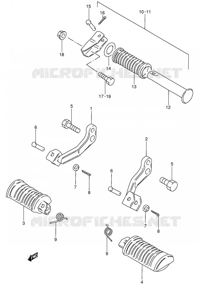 FOOTREST Suzuki MOTO 125 GN 1989  GN125K(E1)