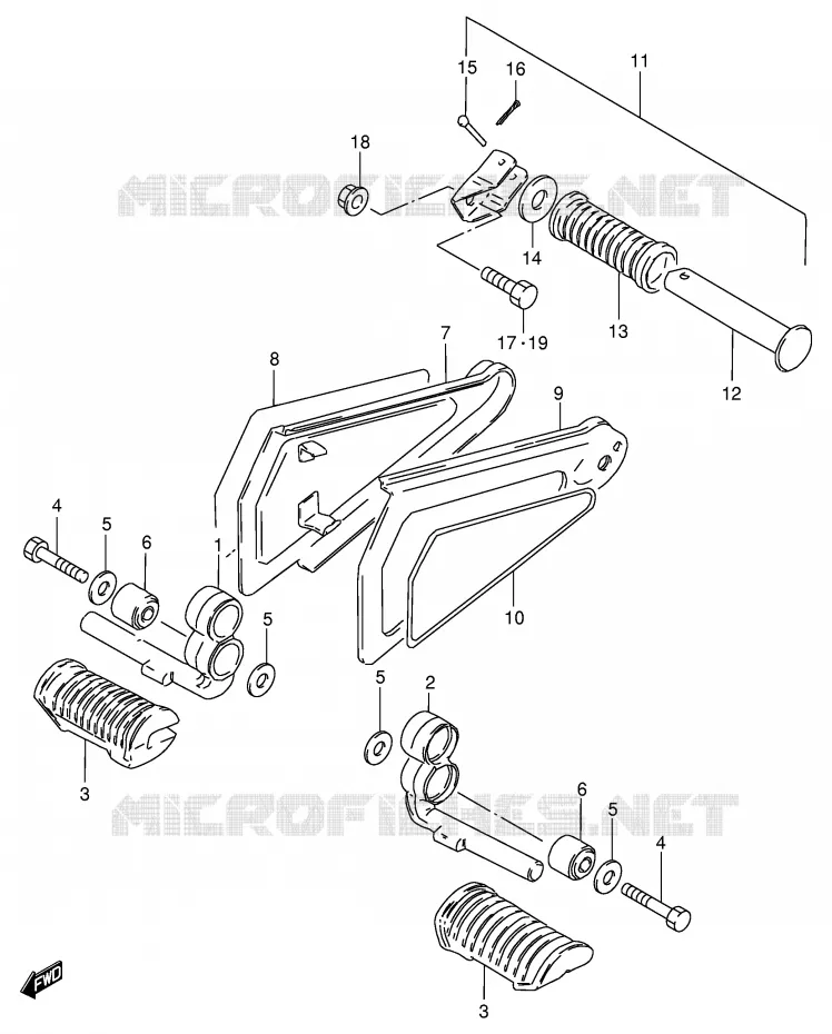 FOOTREST Suzuki MOTO 125 GS 1994  GS125UR(E1)
