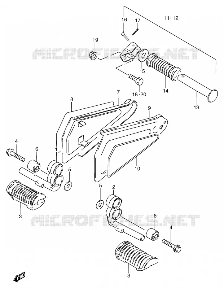 FOOTREST Suzuki MOTO 125 GS 2000  GS125SUY(E71)