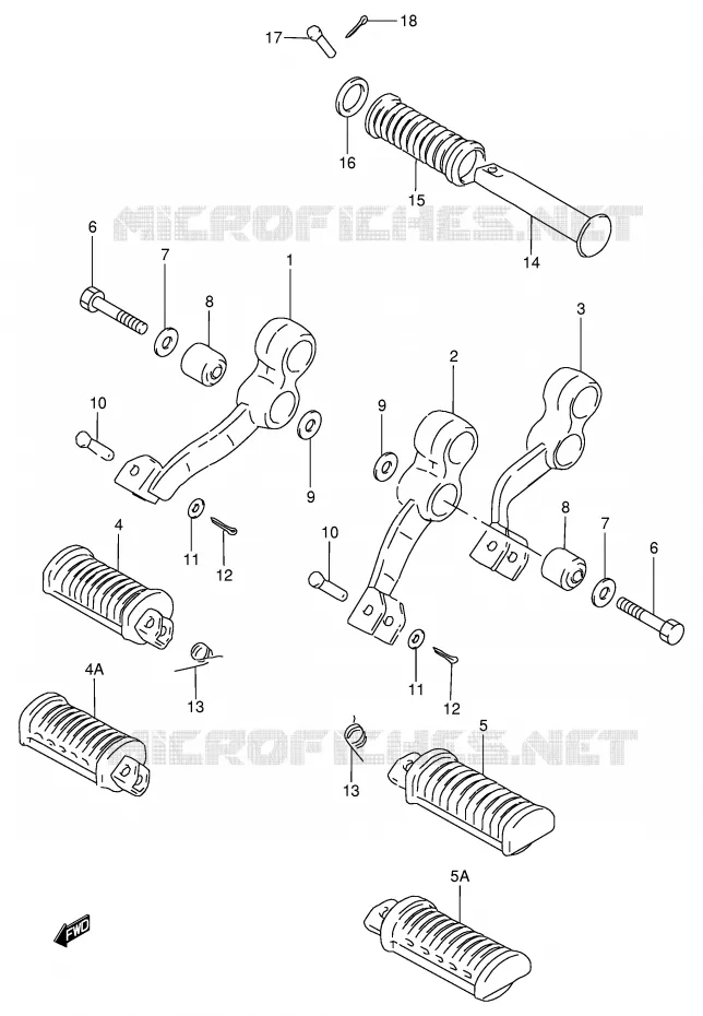 FOOTREST Suzuki MOTO 250 GN 1989  GN250K(E2)