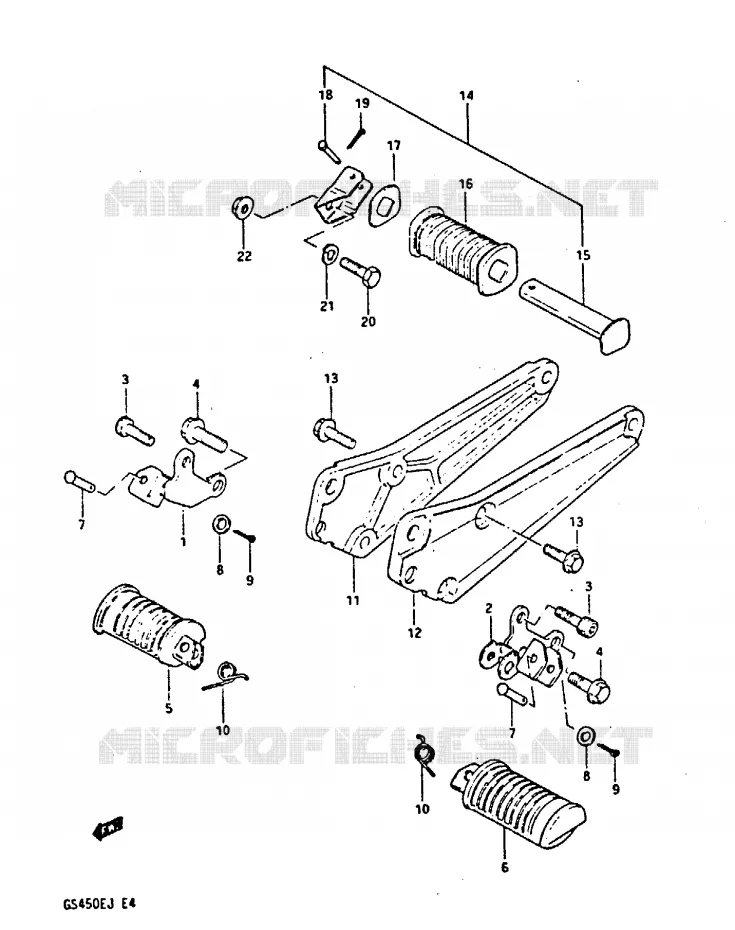 FOOTREST Suzuki MOTO 450 GS-E 1984  GS450EE(E/F/G/H/J)