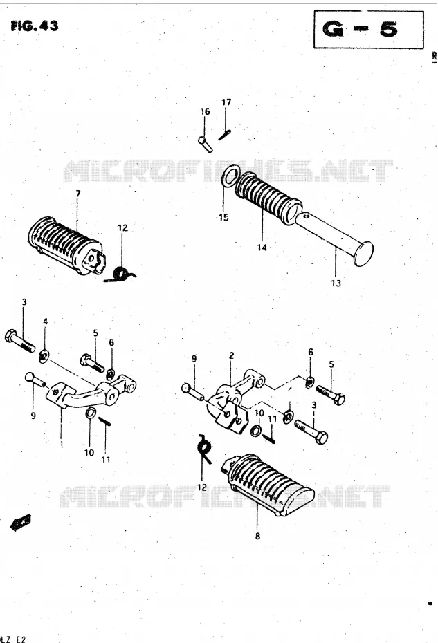 FOOTREST Suzuki MOTO 450 GS-L 1999  GS450LX(E2)