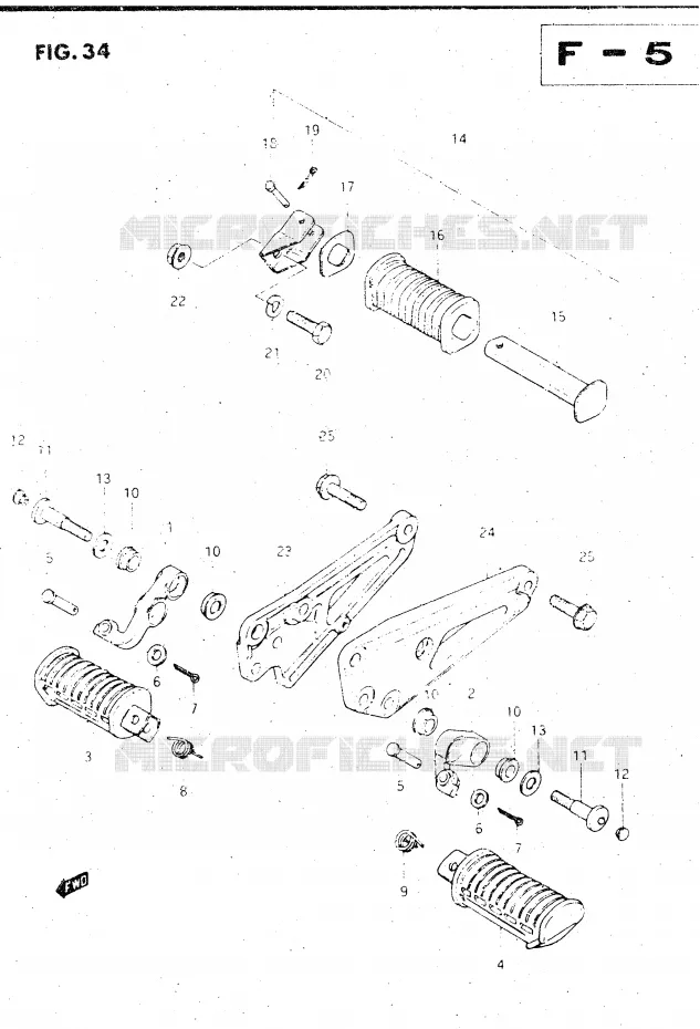 FOOTREST Suzuki MOTO 500 GS-E 1982  GS500EZ(Z/D)