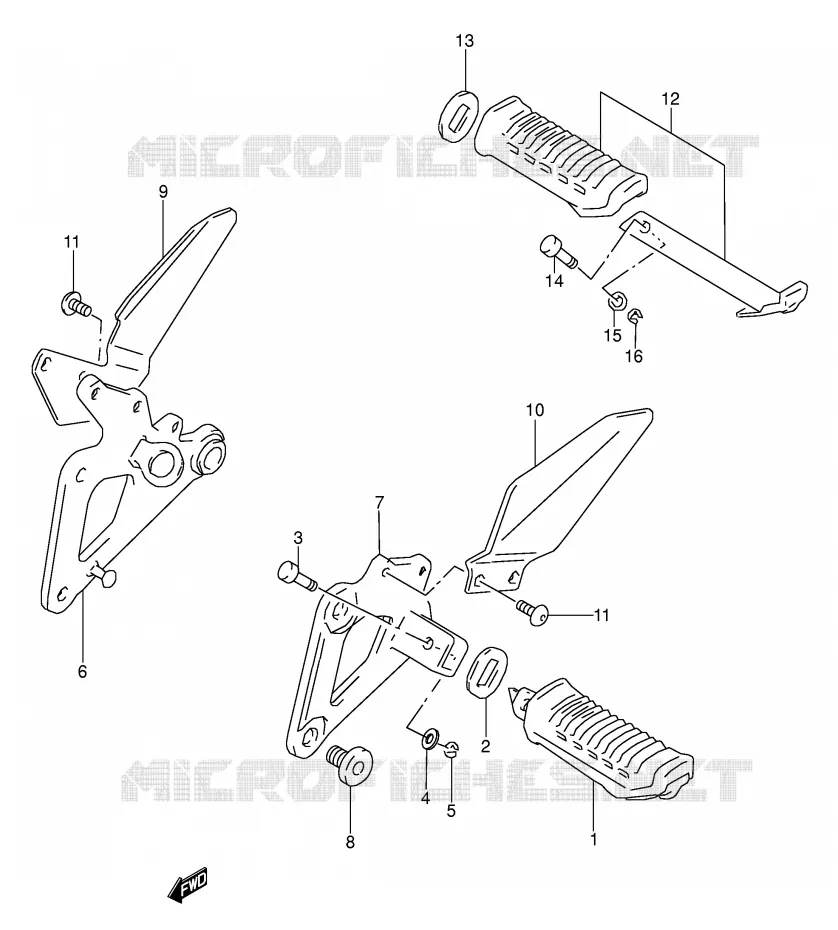 FOOTREST Suzuki MOTO 500 GS-E 1996  GS500ET(E2)