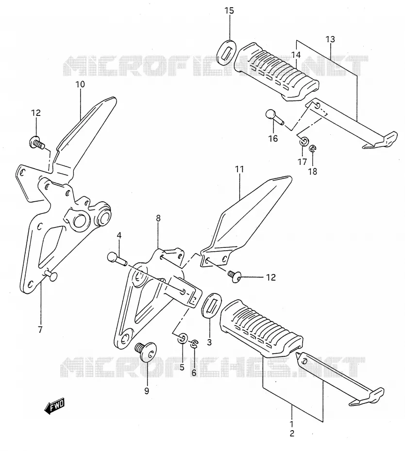 FOOTREST Suzuki MOTO 500 GS-E 1996  GS500EUT(E28)