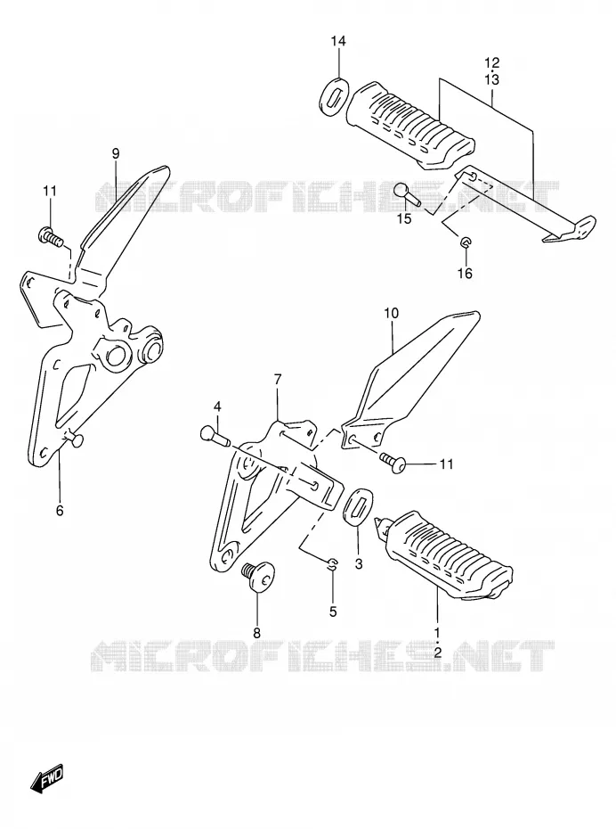 FOOTREST Suzuki MOTO 500 GS-E 2001  GS500K1(E2)