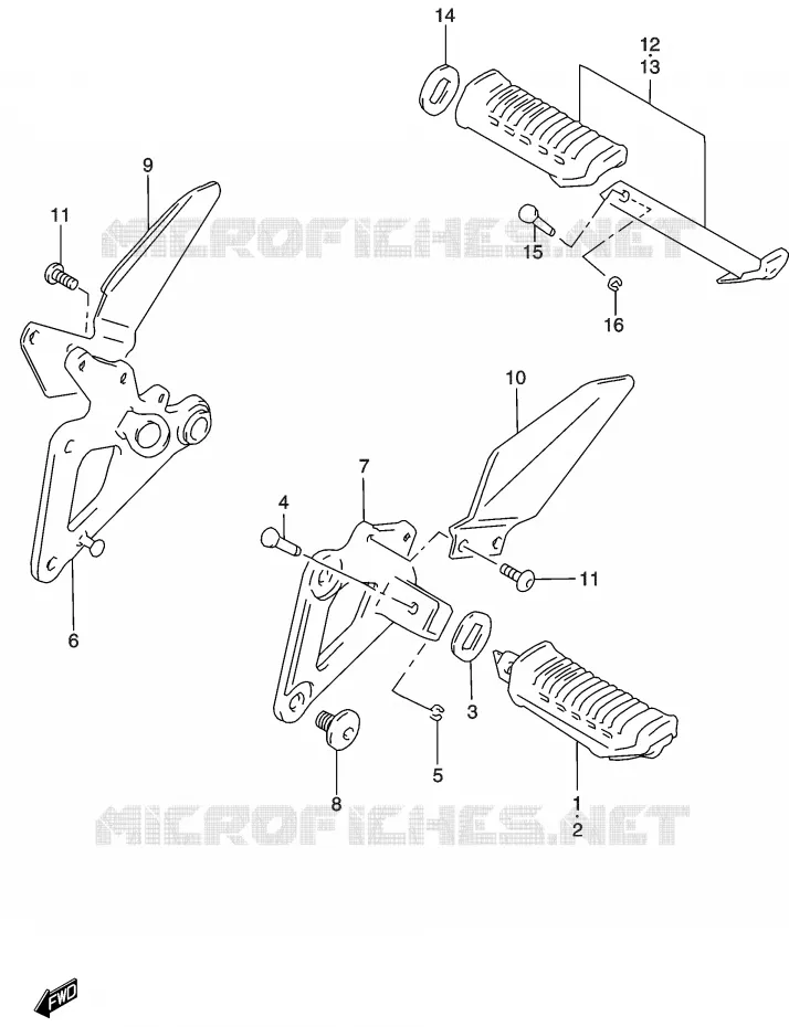 FOOTREST Suzuki MOTO 500 GS-E 2003  GS500K3(P19)