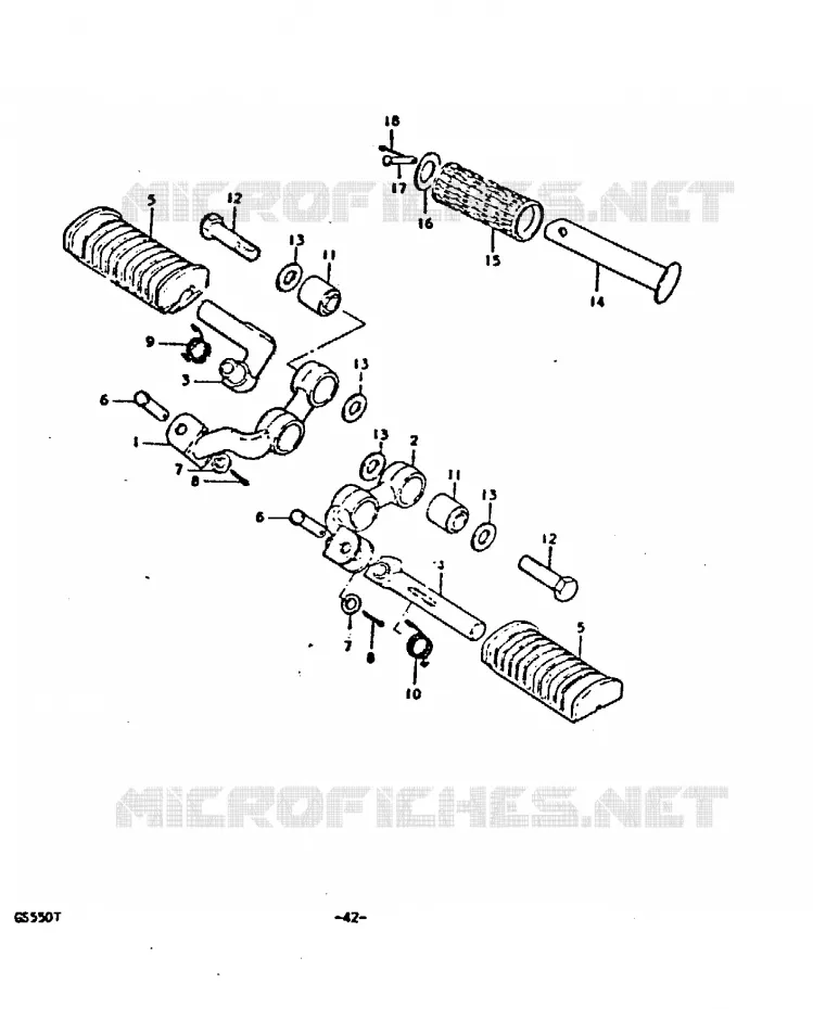 FOOTREST Suzuki MOTO 550 GS 1980  GS550T(T)