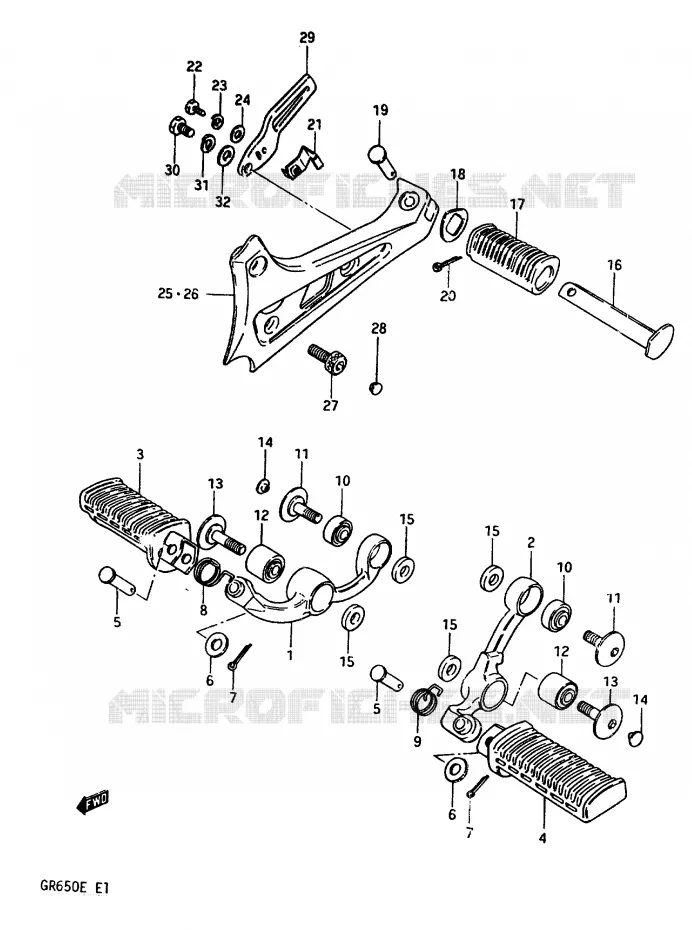 FOOTREST Suzuki MOTO 650 TEMPTER 1983  GR650XD(D/E)
