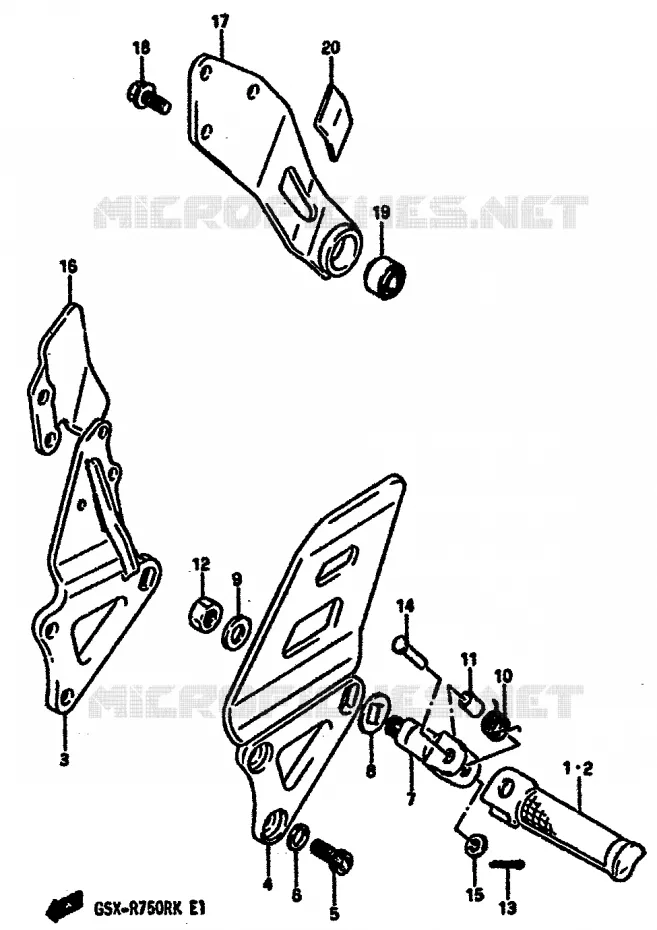 FOOTREST Suzuki MOTO 750 GSX-R 1989  GSX-R750RK
