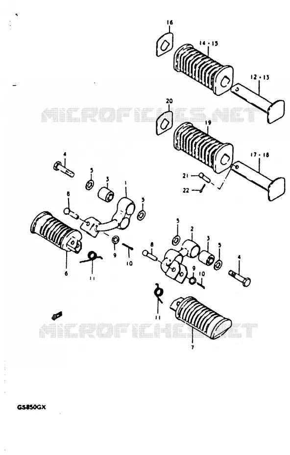 FOOTREST Suzuki MOTO 850 GS 1981  GS850GX(T/X)