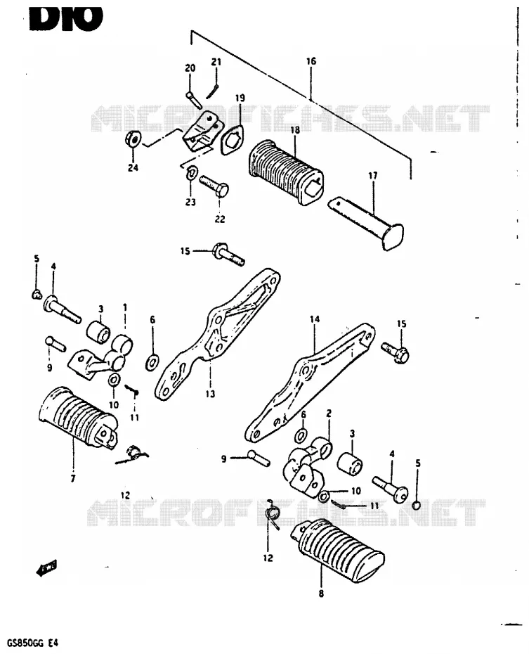 FOOTREST Suzuki MOTO 850 GS 1984  GS850GE(E4)