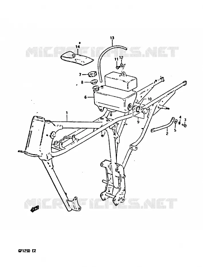 FRAME - OIL TANK Suzuki MOTO 125 GP 1999  GP125UX(X/D)