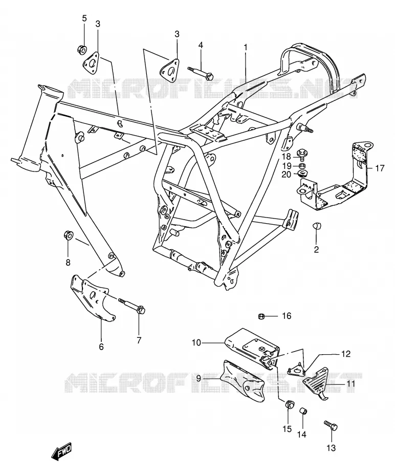 FRAME (MODEL Y) Suzuki MOTO 250 GN 2000  GN250Y(E2)