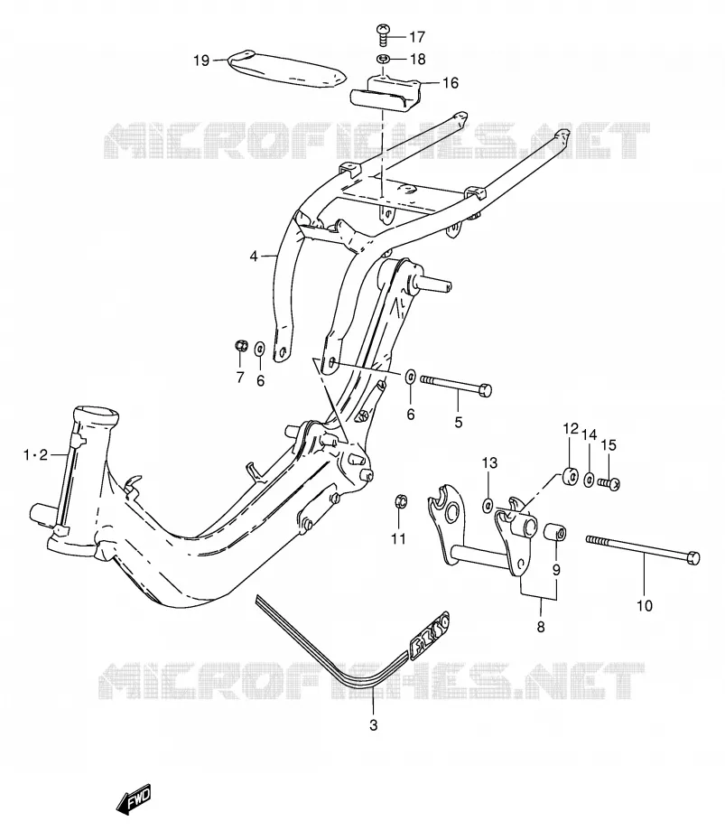FRAME (MODEL Z/G) Suzuki SCOOTER 50 FZ 1989  FZ50K(E1)