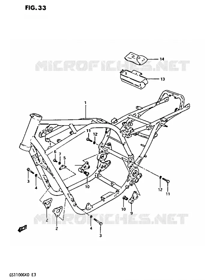 FRAME Suzuki MOTO 1100 GS-G 1982  GS1100GKZ(Z/2/D)