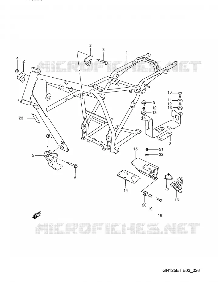 FRAME Suzuki MOTO 125 GN 1993  GN125EP(E3)