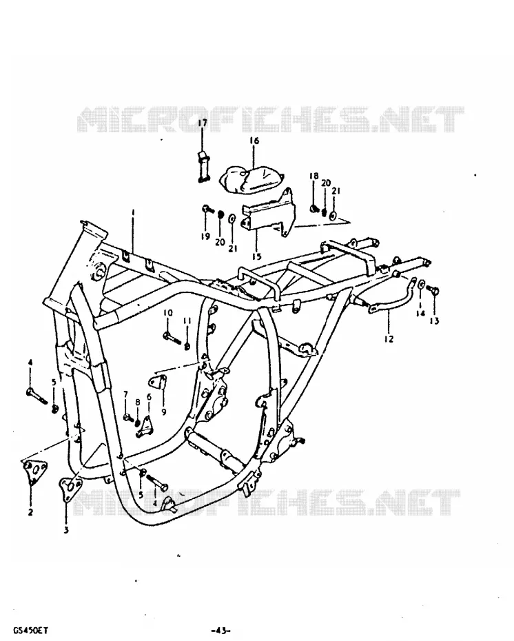 FRAME Suzuki MOTO 450 GS-E 1980  GS450ET(T)