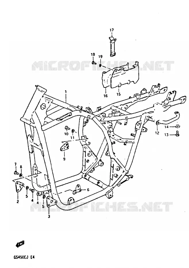 FRAME Suzuki MOTO 450 GS-S 1985  GS450SF(E/F/G/H/J)