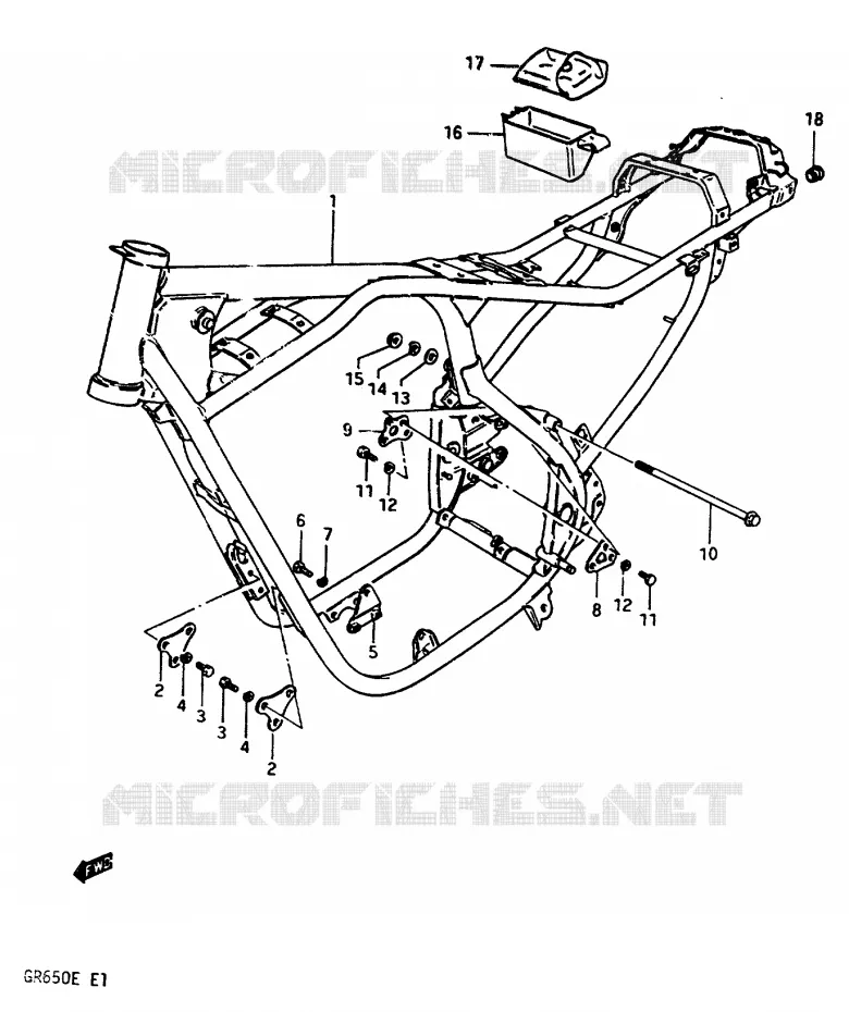 FRAME Suzuki MOTO 650 TEMPTER 1984  GR650XE(D/E)