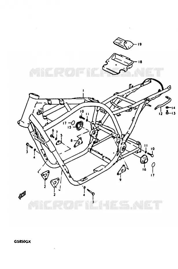 FRAME Suzuki MOTO 850 GS 1980  GS850GT(T/X)