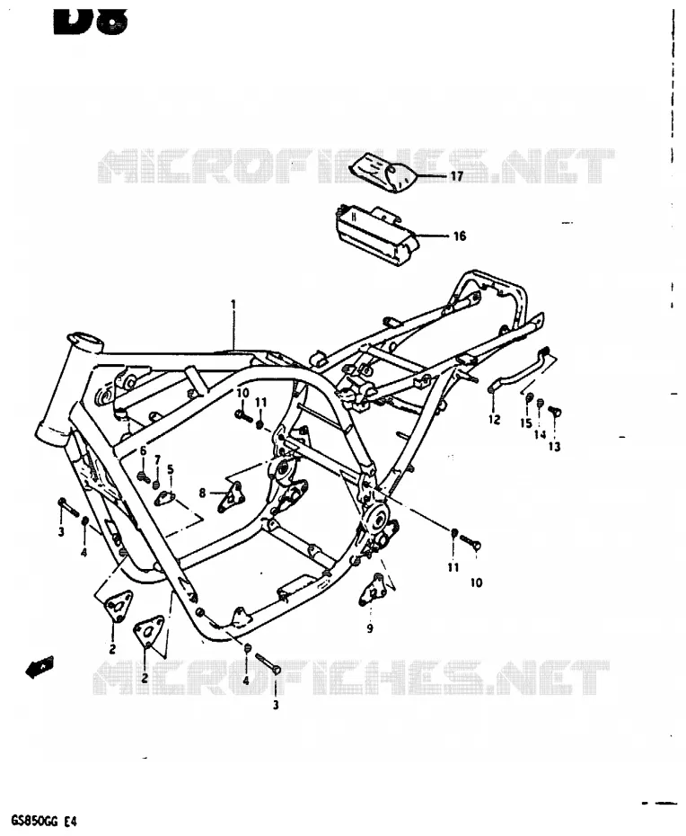 FRAME Suzuki MOTO 850 GS 1985  GS850GF(E4)