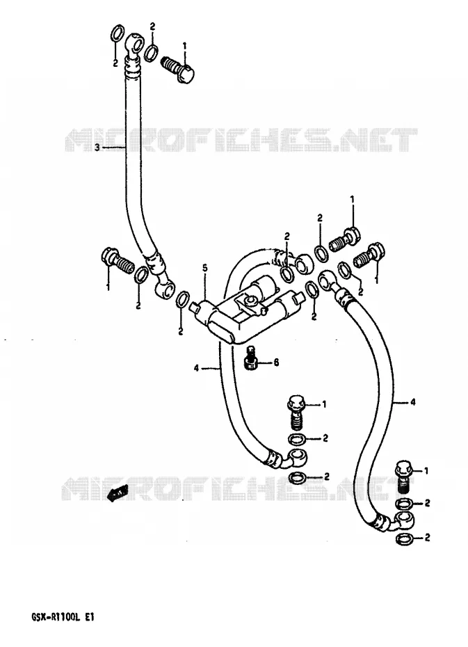 FRONT BRAKE HOSE (MODEL L E24) Suzuki MOTO 1100 GSX-R 1989  GSX-R1100K(K/L)